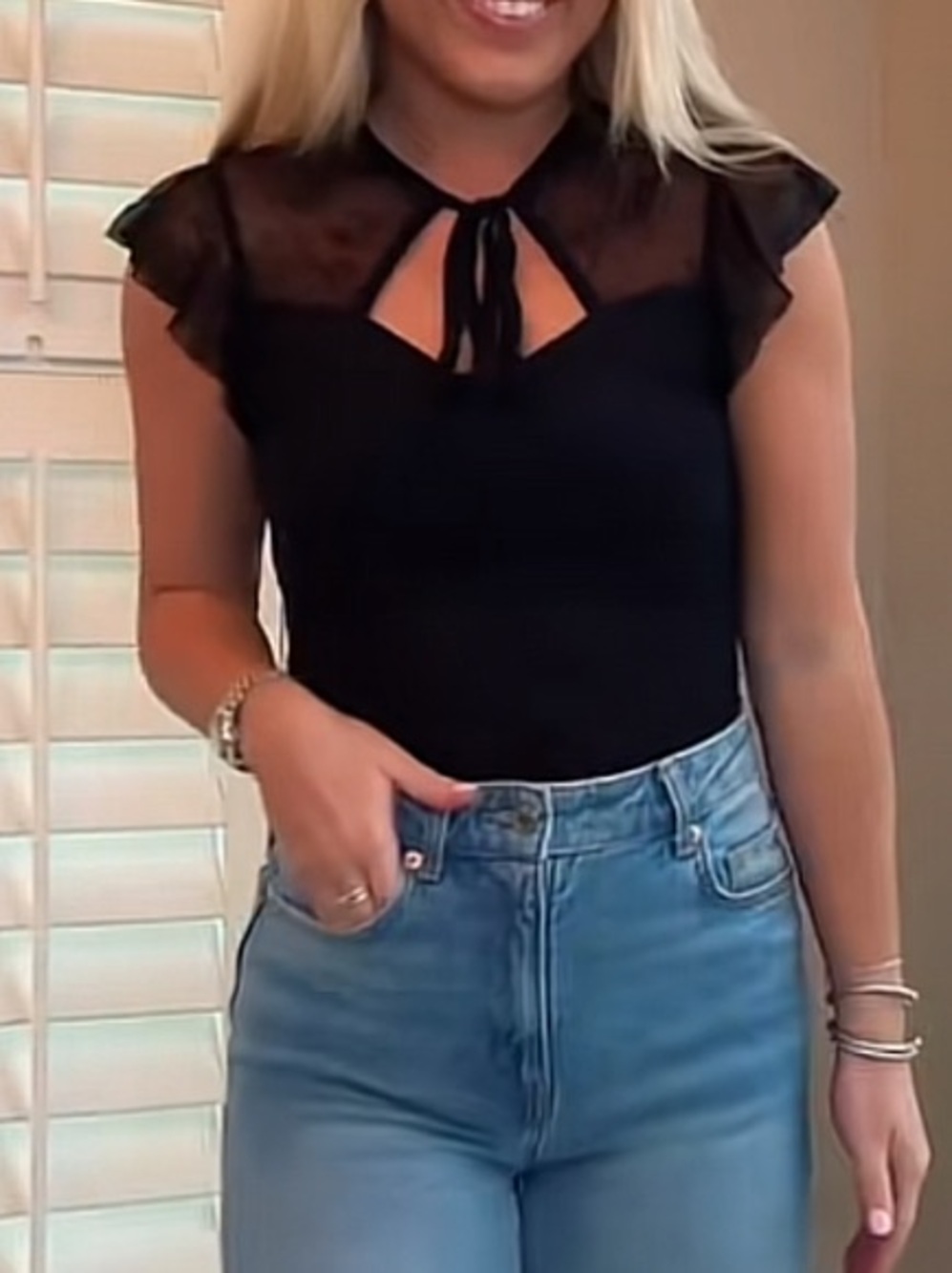 Black Lace-Back Sheer Bodysuit - Women Intimates